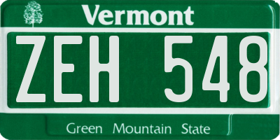 VT license plate ZEH548