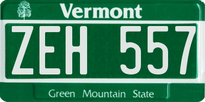 VT license plate ZEH557