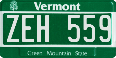 VT license plate ZEH559