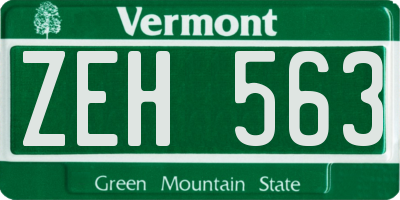 VT license plate ZEH563