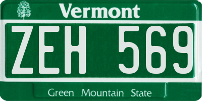 VT license plate ZEH569