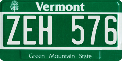 VT license plate ZEH576