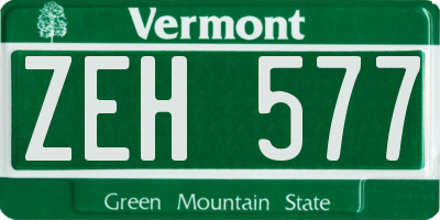 VT license plate ZEH577