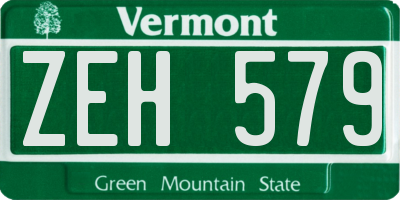VT license plate ZEH579