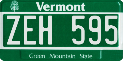 VT license plate ZEH595