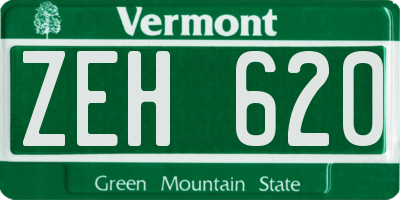 VT license plate ZEH620