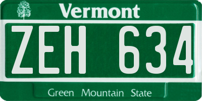 VT license plate ZEH634