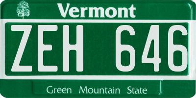 VT license plate ZEH646