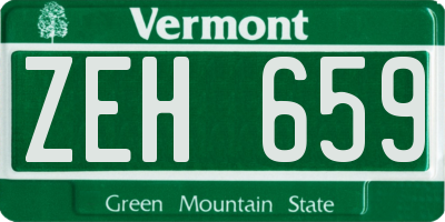 VT license plate ZEH659