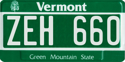 VT license plate ZEH660