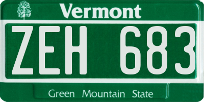 VT license plate ZEH683