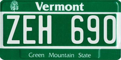 VT license plate ZEH690