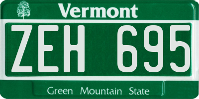 VT license plate ZEH695
