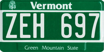 VT license plate ZEH697
