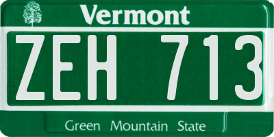 VT license plate ZEH713