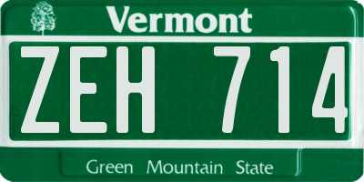 VT license plate ZEH714