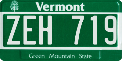 VT license plate ZEH719