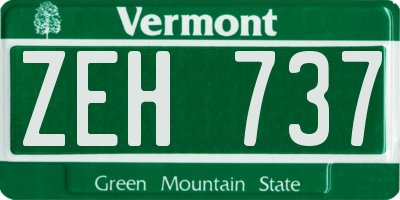 VT license plate ZEH737