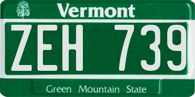 VT license plate ZEH739