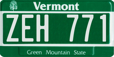 VT license plate ZEH771