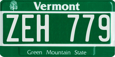 VT license plate ZEH779