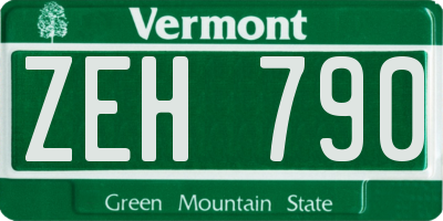 VT license plate ZEH790