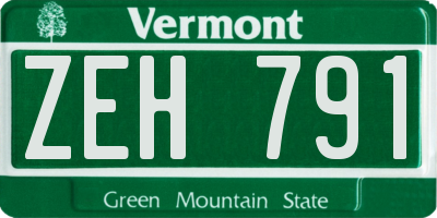 VT license plate ZEH791