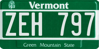 VT license plate ZEH797
