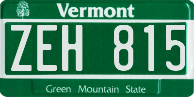 VT license plate ZEH815