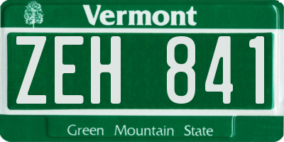 VT license plate ZEH841