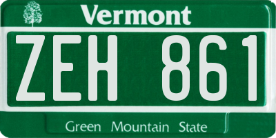 VT license plate ZEH861