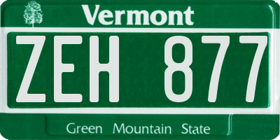 VT license plate ZEH877