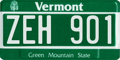 VT license plate ZEH901