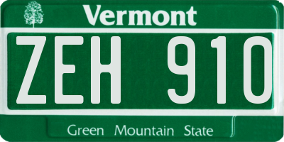 VT license plate ZEH910