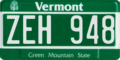VT license plate ZEH948