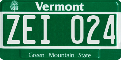 VT license plate ZEI024