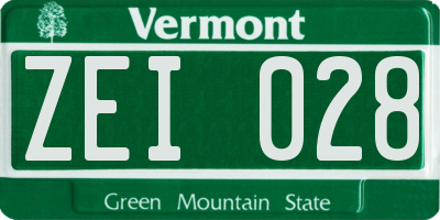 VT license plate ZEI028