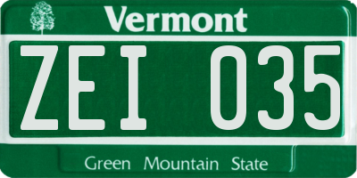 VT license plate ZEI035