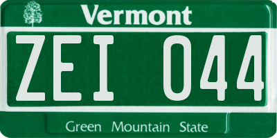 VT license plate ZEI044