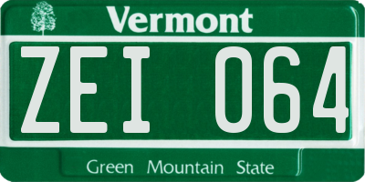 VT license plate ZEI064