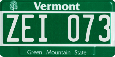 VT license plate ZEI073