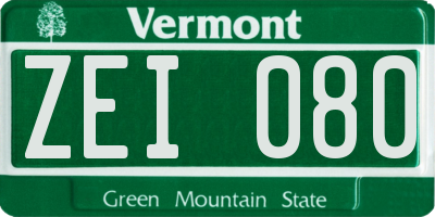 VT license plate ZEI080