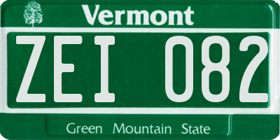 VT license plate ZEI082