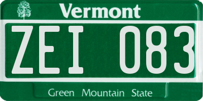 VT license plate ZEI083