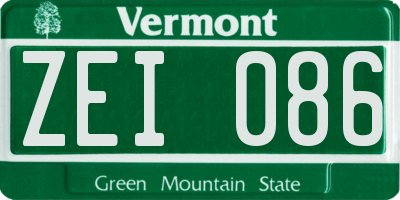 VT license plate ZEI086