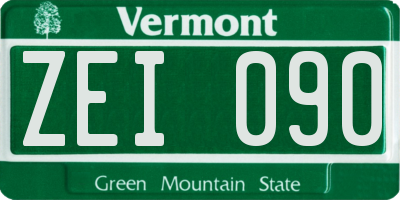 VT license plate ZEI090