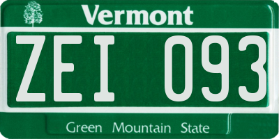 VT license plate ZEI093