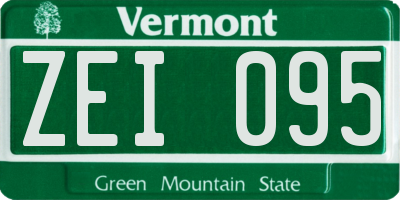 VT license plate ZEI095