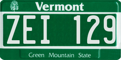 VT license plate ZEI129