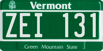 VT license plate ZEI131